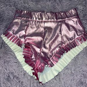 High Waisted Pink Metallic Shorts 😍